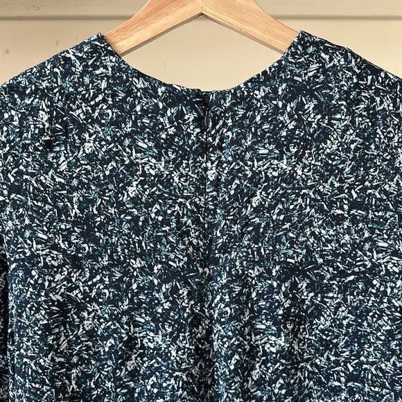 New COS high neck ditsy geometric microprint split back long sleeve blouse top - Picture 13 of 16